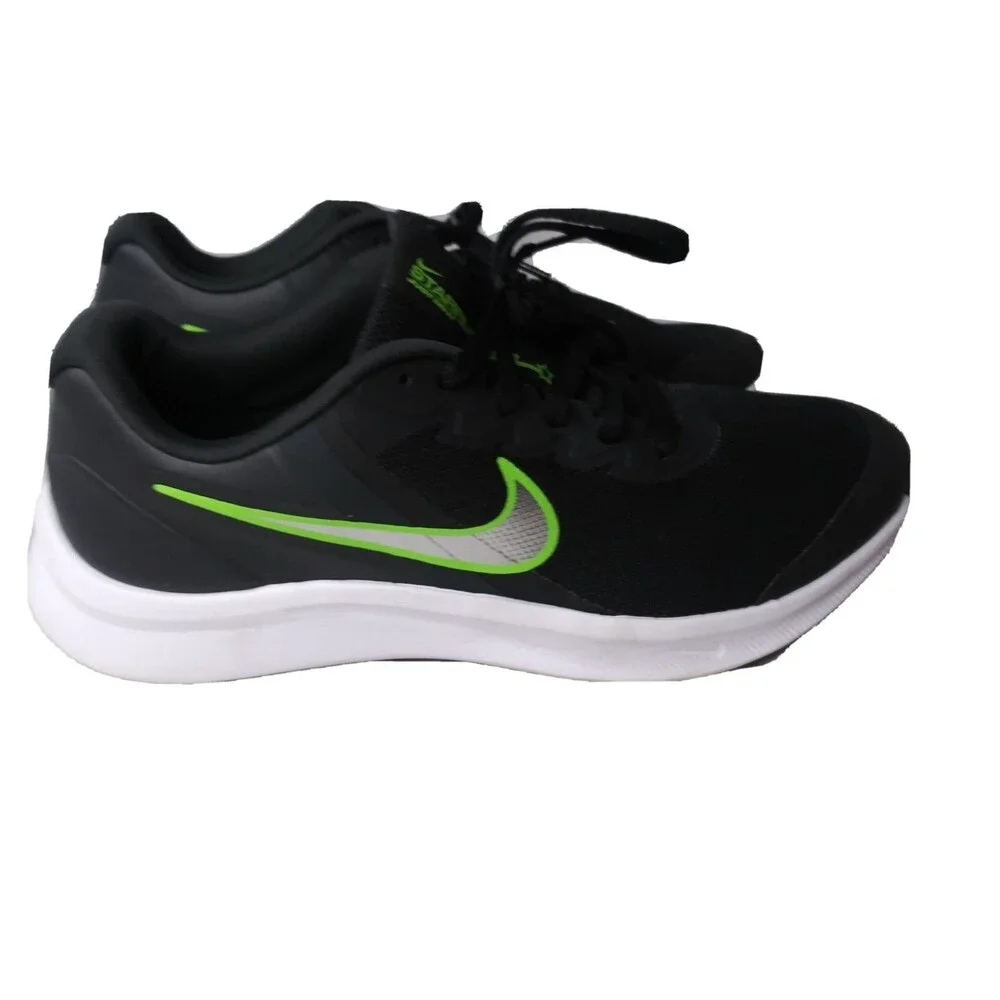 Nike Star Runner 3 Shoes Size 7 Y Sneakers Grade School Black Green